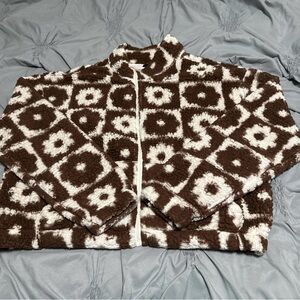 PacSun Brown and Cream Teddy Jacket